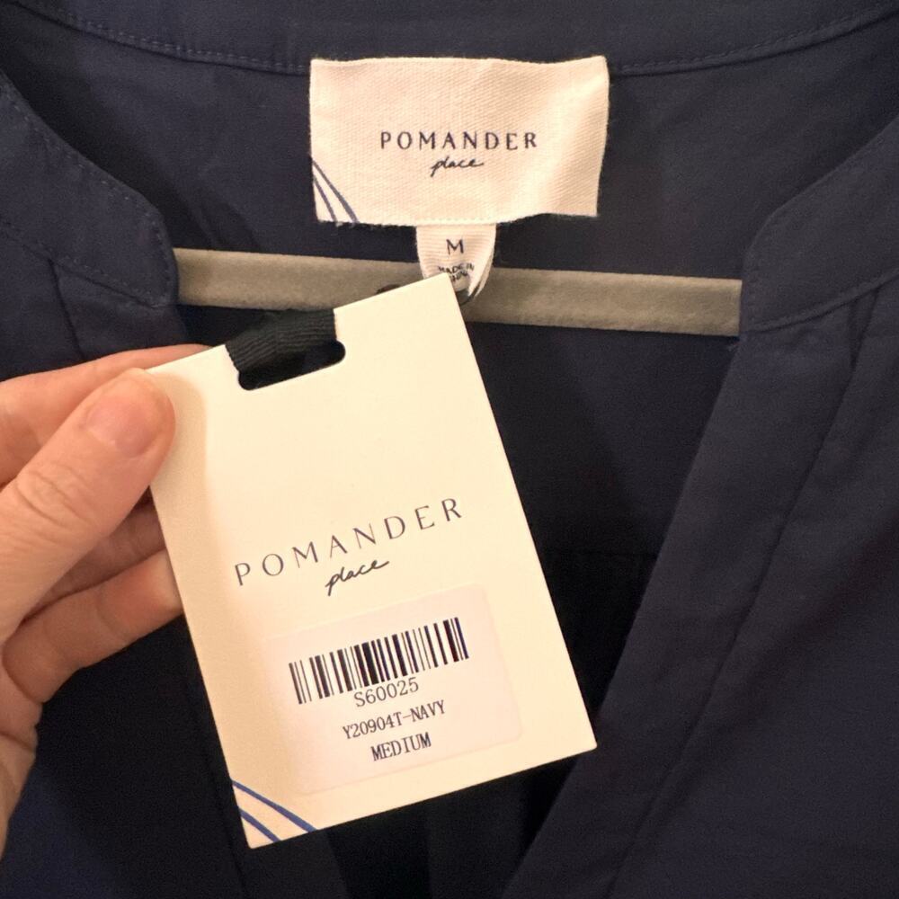 NWT Tuckernuck Pomander Place Navy Cotton Poplin Kenzo Dress Size M - Picture 11 of 12